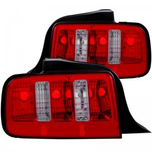 Ford Mustang Taillights - ANZO - 2010 Style - Red/Clear - `05-`09
