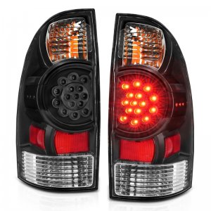 Toyota Tacoma LED Taillights - Rear - ANZO - Clear Lens, Black Housing - Black - `05-`15