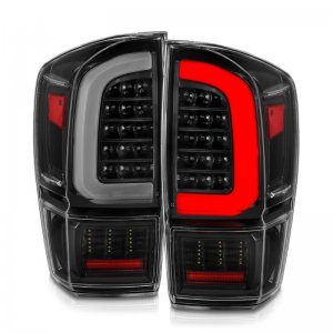 Toyota Tacoma LED Tail Lights - Rear - ANZO - w/ Light Bar Sequential - Black Housing & Clear Lens - `16-`21