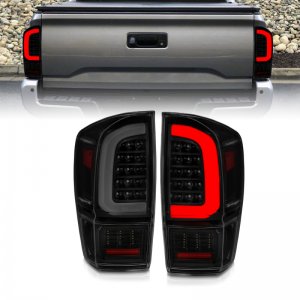Toyota Tacoma LED Taillights - ANZO - Light Bar Sequential - Black Housing & Smoke Lens - `16-`21