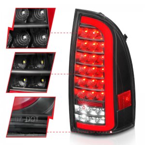 Toyota Tacoma LED Tail Lights - Rear - ANZO - Light Bar Sequential - Black Housing Clear Lens - `05-`15