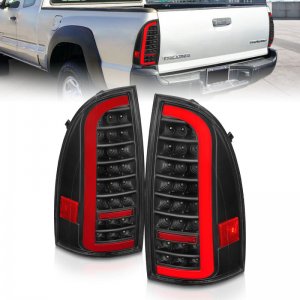 Toyota Tacoma LED Tail Lights - Rear - ANZO - Light Bar Sequential - Black Housing Clear Lens - `05-`15