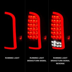 Toyota Tacoma LED Taillights - Rear - ANZO - Full LED w/ Light Bar Sequential Black Housing - Smoke - `05-`15
