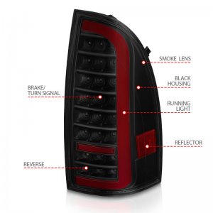 Toyota Tacoma LED Taillights - Rear - ANZO - Full LED w/ Light Bar Sequential Black Housing - Smoke - `05-`15