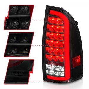 Toyota Tacoma LED Taillights - Rear - ANZO - Full LED w/ Light Bar Sequential Black Housing - Smoke - `05-`15