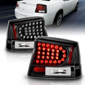 Dodge Charger LED Taillights - Rear - ANZO - LED, Clear Lens - Black - `06-`08