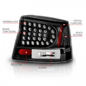 Dodge Charger LED Taillights - Rear - ANZO - LED, Clear Lens - Black - `06-`08