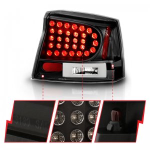 Dodge Charger LED Taillights - Rear - ANZO - LED, Clear Lens - Black - `06-`08