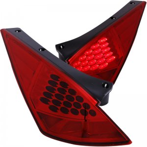 Nissan 350Z LED Taillights (2) - Rear - ANZO - Red Lens, Black Housing - Red - `03-`05
