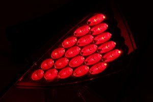 Nissan 350Z LED Taillights (2) - Rear - ANZO - Red Lens, Black Housing - Red - `03-`05