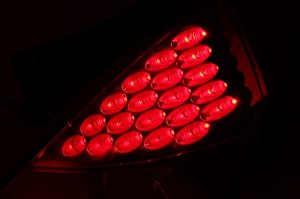 Nissan 350Z LED Taillights (2) - Rear - ANZO - Red Lens, Black Housing - Red - `03-`05