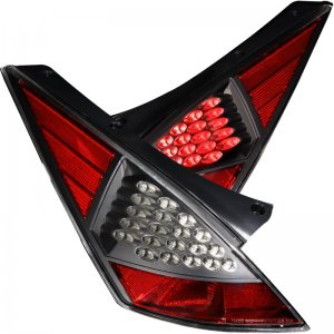 Nissan 350Z LED Taillights - ANZO - Clear Lens, Black Housing - Black - `03-`05