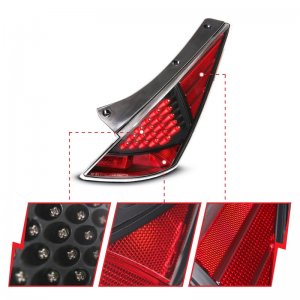 Nissan 350Z LED Taillights - ANZO - Clear Lens, Black Housing - Black - `03-`05