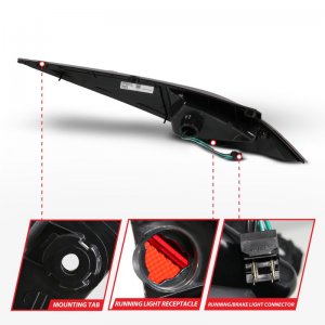 Nissan 350Z LED Taillights - ANZO - Clear Lens, Black Housing - Black - `03-`05