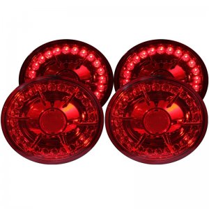 Chevrolet Corvette LED Taillights - Rear - ANZO - 4pc, Black Housing - Red - `05-`10