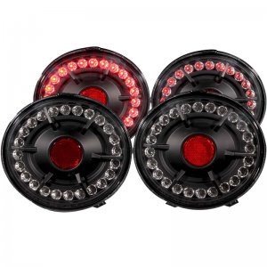 Chevrolet Corvette LED Taillights - ANZO - Clear Lens, Black Housing, Pair, 4 pc. - Black - `05-`10