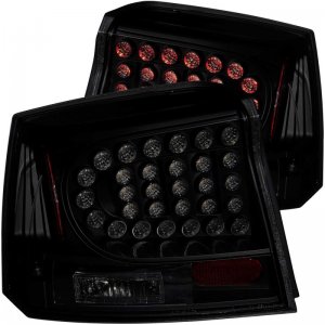 Dodge Charger LED Taillights - Rear - ANZO - Black Housing - Dark Smoke - `06-`08