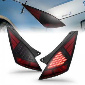 Nissan 350Z LED Taillights - Rear - ANZO - Smoke Lens, Pair - Smoke - `03-`05