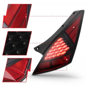 Nissan 350Z LED Taillights - Rear - ANZO - Smoke Lens, Pair - Smoke - `03-`05