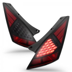 Nissan 350Z LED Taillights - Rear - ANZO - Smoke Lens, Pair - Smoke - `03-`05