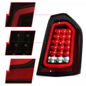 Chrysler 300 LED Taillights - ANZO - Sequential - Black - `11-`14