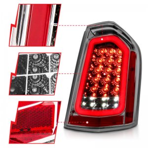 Chrysler 300 LED Taillights - ANZO - Sequential Lens - Chrome - `11-`14