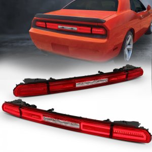 Dodge Challenger LED Taillights - Rear - ANZO - Sequential Turn Signal, G2 - Red/Clear - `08-`10