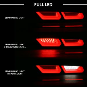 Chevrolet Camaro LED Taillights - ANZO - Red/Clear Lens - Red/Clear - `16-`18