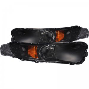 Ford Mustang Parking Lights (2) - ANZO - Euro Parking Lights - Black with Amber Reflector - `05-`09