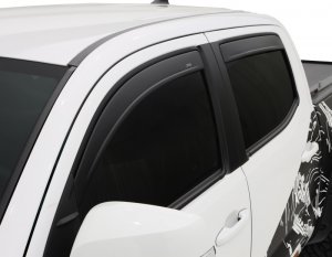Toyota Tacoma Double Cab Wind Deflectors - AVS - In-Channel, Low Profile - Matte Black - `16-`18