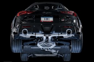 Toyota Supra Performance Exhaust - AWE Tuning - Cat Back, Track Edition, 5in Tips - Chrome Silver - 2020