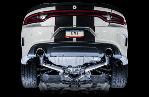 Dodge Charger 5.7L Performance Exhaust - AWE Tuning - Cat-Back Track Edition - Chrome Silver - 2017