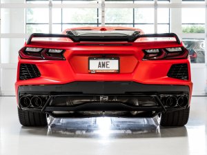 Chevrolet Corvette C8 Stingray Performance Exhaust - AWE Tuning - Cat Back, Quad Diamond Black Tips, 180 Technology® - Diamond Black - 2020