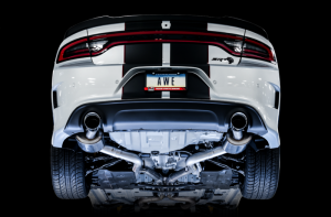 Dodge Challenger Performance Exhaust - AWE Tuning - Cat-Back Touring Edition with Silver Tips - Silver - 2015