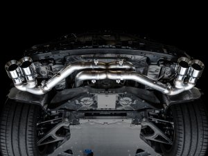 Chevrolet Corvette Performance Exhaust - AWE Tuning - Cat-Back Track Edition with Quad Tips - Chrome Silver - 2020