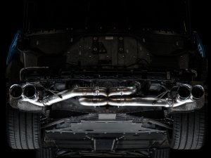 Chevrolet Corvette Performance Exhaust - AWE Tuning - Cat-Back Track Edition with Quad Tips - Chrome Silver - 2020