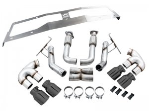 Chevrolet Corvette Stingray Performance Exhaust - AWE Tuning - Cat Back, Track Edition, Quad Tips - Diamond Black - 2020