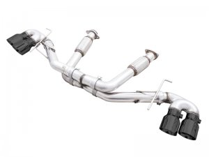 Chevrolet Corvette Stingray Performance Exhaust - AWE Tuning - Cat Back, Track Edition, Quad Tips - Diamond Black - 2020