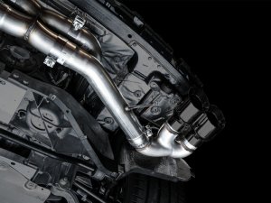 Chevrolet Corvette Stingray Performance Exhaust - AWE Tuning - Cat Back, Track Edition, Quad Tips - Diamond Black - 2020