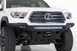 Toyota Tacoma Front Bumper - Addictive Desert Designs - Stealth Fighter with Winch Mount - Hammer Black/Satin Black - `16-`19