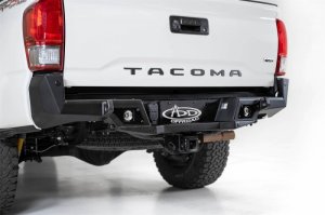 Toyota Tacoma Bumper - Rear - Addictive Desert Designs - Stealth Fighter - Hammer Black with Satin Black panels - `16-`19