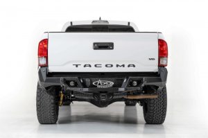Toyota Tacoma Bumper - Rear - Addictive Desert Designs - Stealth Fighter - Hammer Black with Satin Black panels - `16-`19