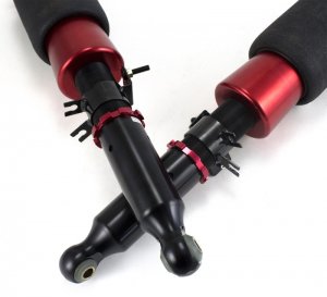 Nissan 370Z Suspension Kit - Front - Air Lift - Air Lift Performance, Progressive rate sleeve style air spring, 30-level adjustable monotube - Black