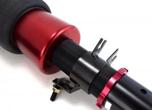 Nissan 370Z Suspension Kit - Front - Air Lift - Air Lift Performance, Progressive rate sleeve style air spring, 30-level adjustable monotube - Black