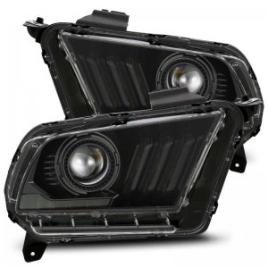 Ford Mustang Headlights - AlphaRex - PRO-Series Projector - Black - `10-`12