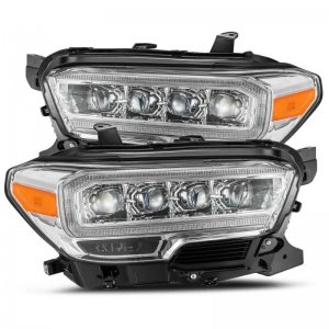 Toyota Tacoma Headlights - AlphaRex - NOVA LED Projector Plank Style - Chrome - `16-`20