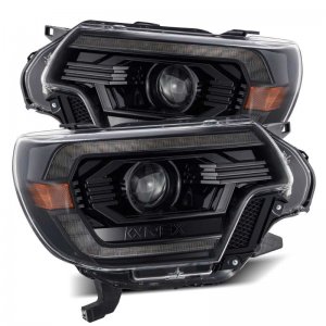 Toyota Tacoma Headlights - AlphaRex - LUXX LED Projector Plank Style w/DRL - Alpha Black - `12-`15