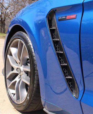 Ford Mustang Fender Vent Inserts - Anderson Composites - GT350 Style - Carbon Fiber - `15-`20