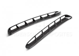 Ford Mustang Fender Vent Inserts - Anderson Composites - GT350 Style - Carbon Fiber - `15-`20