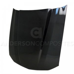 Ford Mustang Hood - Anderson Composites - 2.5in Cowl, Carbon Fiber - `05-`09